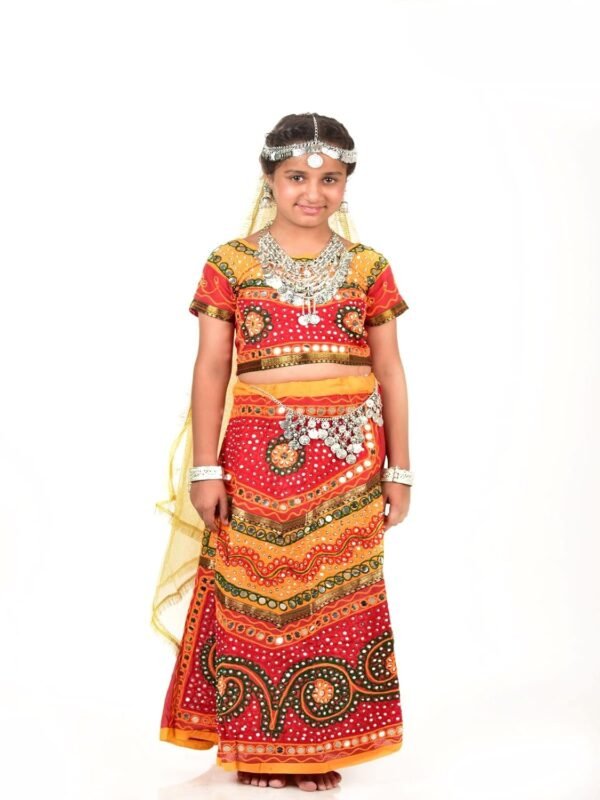 BookMyCostume Gujarati Girl with Traditional Jewellery Indian State Kids & Adults Fancy Dress Costume for Girls