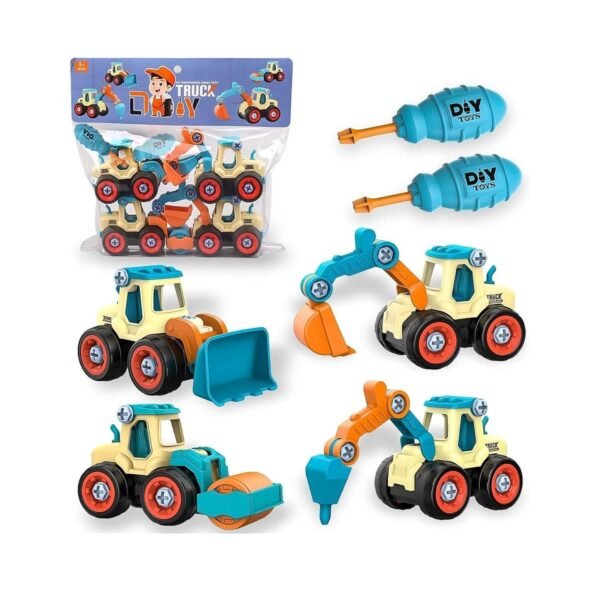 DIY Take-Apart Cars & Trucks: Construction Digger Sand Toys for Kids 3-8 | Gifts & Birthday Presents (Sky Blue)