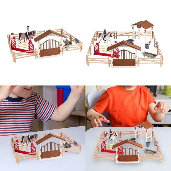Horse and Horseman Playset Pretend Play Toy for 3 4 5 6 7 Year Old Baby Kids Women Horseman|Toys & Hobbies|Toys & Hobbies|Toys & Hobbies|1x Horse Stable Figurine Playset - Image 5
