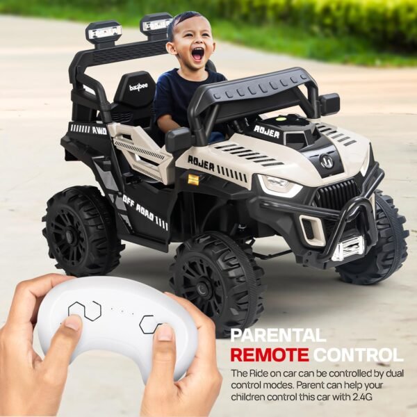 Baybee Roger Battery Operated Jeep for Kids 3-8 Years | Rechargeable Ride on Toy Car with Lights & Music | Electric Jeep to Drive (Desert), Multicolor - Image 5