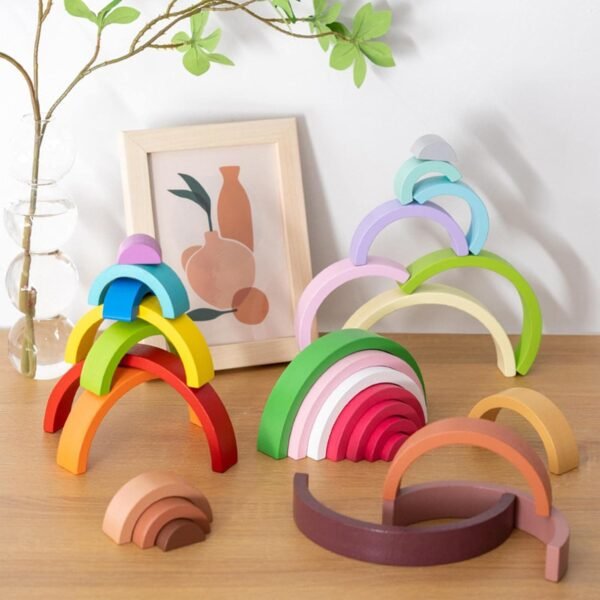 bnf® 7X Rainbow Stacking Toy for Boys Girls Kids Shape Matching Learning Green Baby | Toys for Baby | Developmental Baby Toys - Image 2