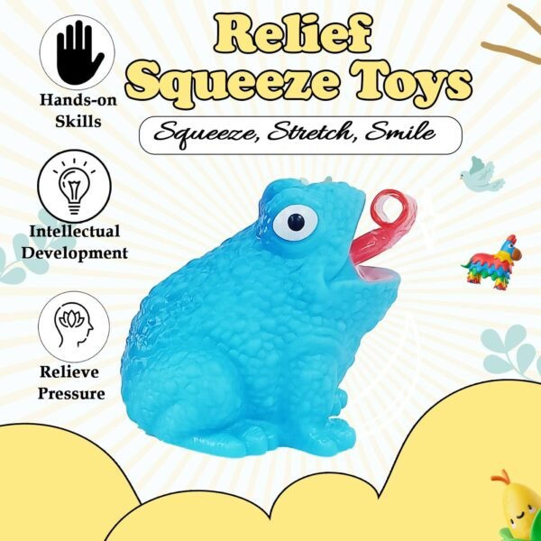 Squeeze Frog Toy/Whistle Sound Frog Toy for Kids/Mind Relaxing Toy/Choo-Choo Sound Frog for Kids and Adults (Multicolour) (Set of 2) - Image 3