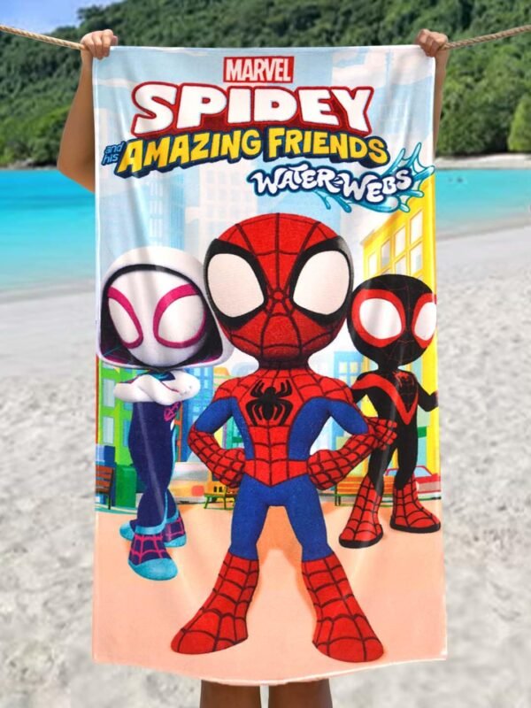 Spidey Water Webs Kids Cotton Bath Towel,Superhero Themed Soft & Absorbent Towel for Boys & Girls, 60x120cm, 350GSM - Image 4
