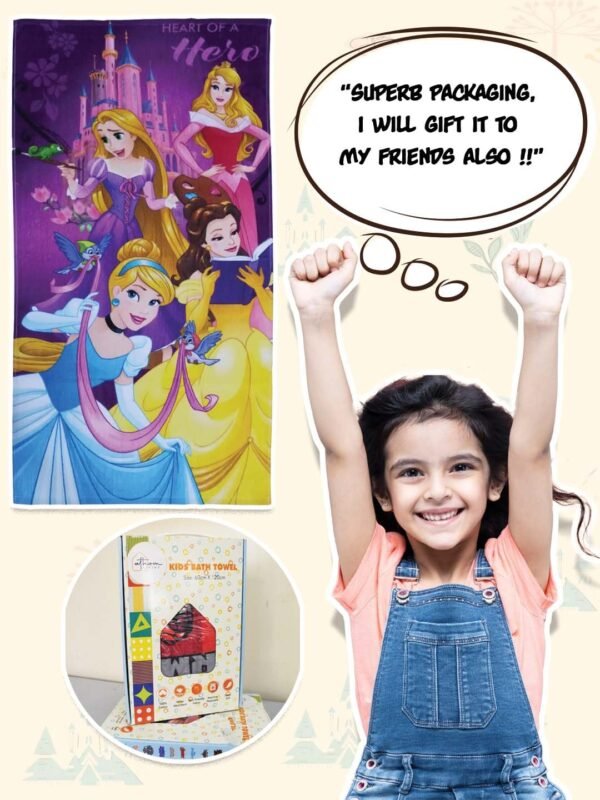Athom Living Disney Group 350 GSM 100% Cotton Kids Bath Towel 60 x 120 cm (Multicolor) - Image 6