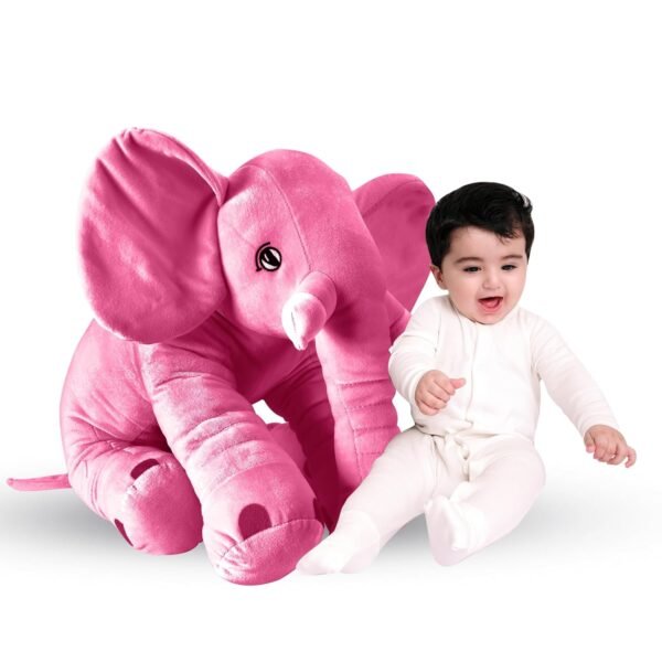 DearJoy Big Size Fibre Filled Stuffed Animal Elephant Soft Toy for Kids of Plush Hugging Soft Toy for Kids boy Girl Birthday Gift (3 Years+, 60 cm, Pink Color) - Image 4