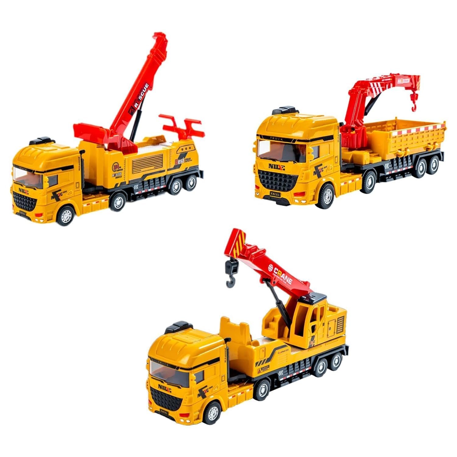 BNF® Friction Powered Vehicle Pull Back Car Model for Children 3-7 Years Old Boys A|Toys & Hobbies | Diecast & Toy Vehicles | Cars, Trucks & Vans |1 Friction Powered Crane Truck Toy - Image 6