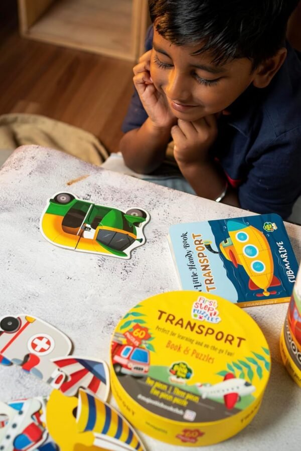 Transport Puzzle Box for Kids - 60 Piece Transport Jigsaw & Toddler Puzzles with 1 Board Book-Educational Toy for Cognitive Development | Return & Birthday Gifts by Majestic Book Club - Image 6