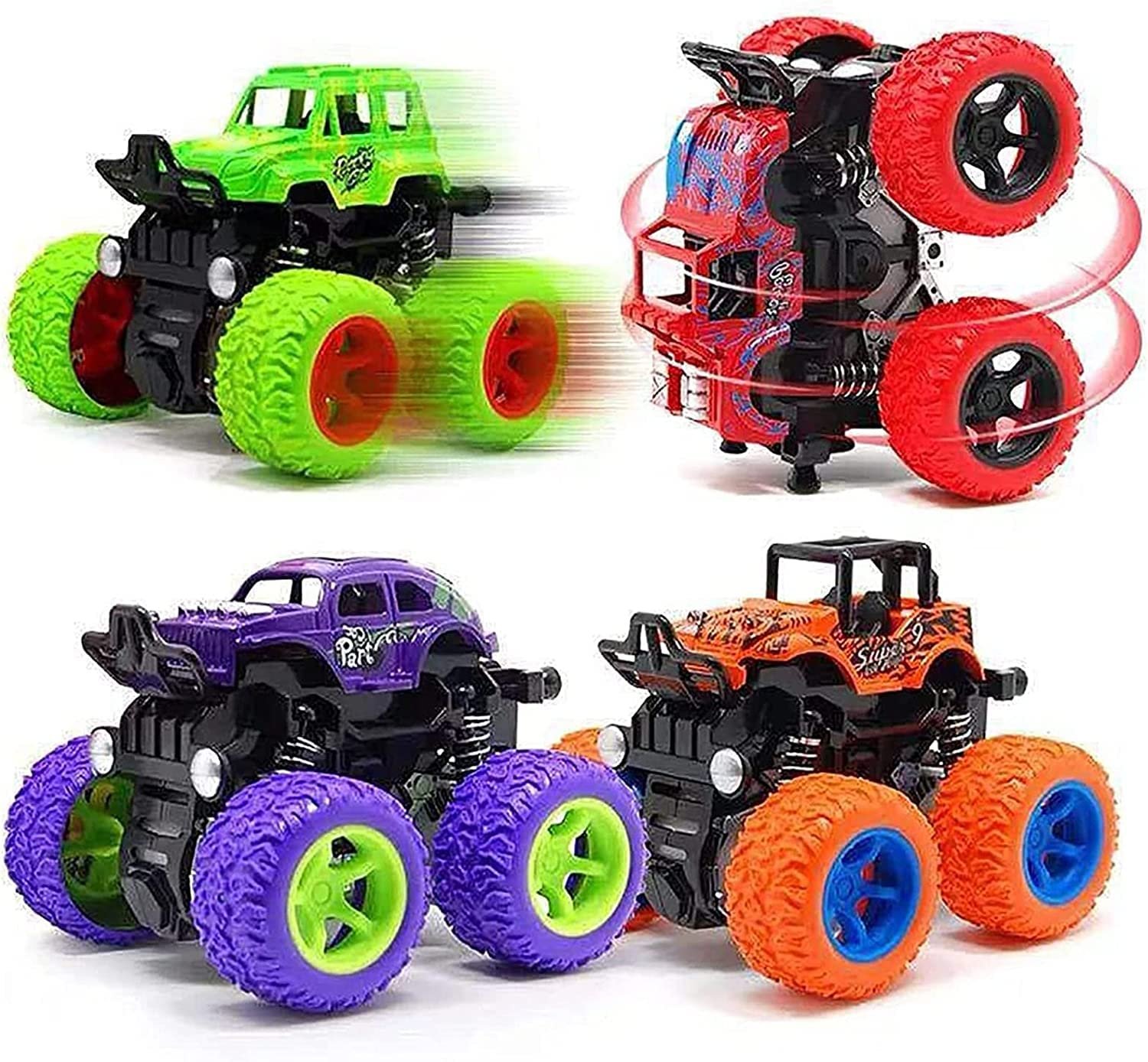 GRAPHENE Exciting Pack of 2 Monster Trucks for Boys 3-7 Years Old, Friction Powered Car Toys, Durable High-Density Alloy and Non-Toxic Plastic, Non-Slip Tires for Educational Play - Image 3