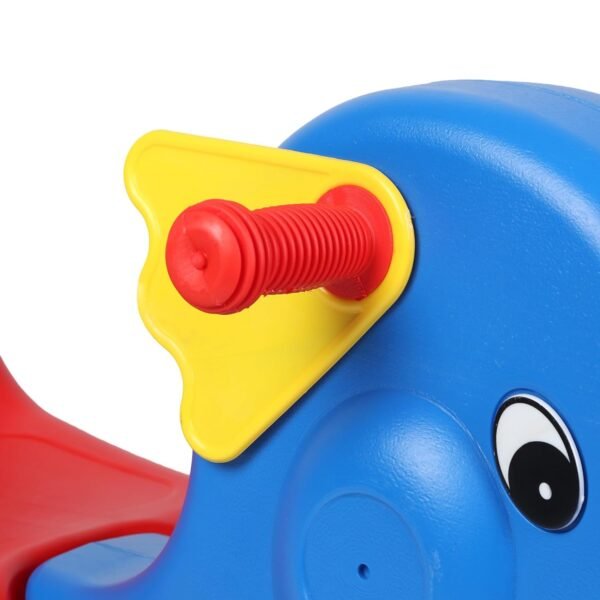 Amazon Brand - Jam & Honey Tusker Elephant Ride-On Rocker Toy for Kids | Ideal for Children from 12 to 36 Months | Capacity 25 kg | Blue Red & Green | Assorted - Image 3