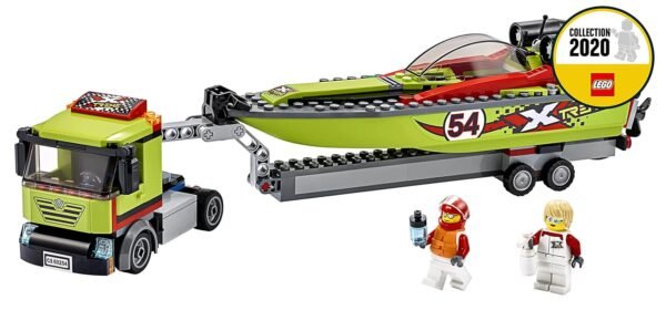 LEGO 60254 Kid\'s City Great Vehicles Race Boat Transporter Floating Bath Truck Toy With Building Block Trailer And Speedboat (Multicolor, 5 - 7 Year Old) - Image 5