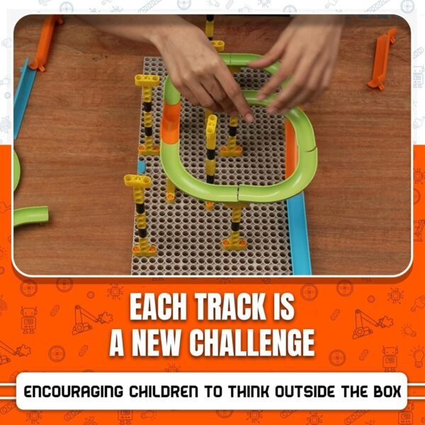 Blix Marble Run - 1, 118 Piece Construction Set, Design and Build Your Own Tracks, Marble Run Toys for Kids, Compatible with Other Brick Brands, Ages 5+, Made in India - Image 3