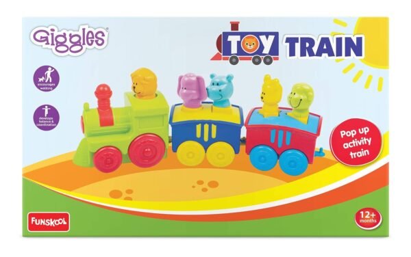 Giggles Kid Funskool - 2 In 1 Colourful Animal Pull Along Toy Train, Walking, Shape Sorting, Pretend Play Preschool Toys, Multicolour, 12 Months & Above - Image 2