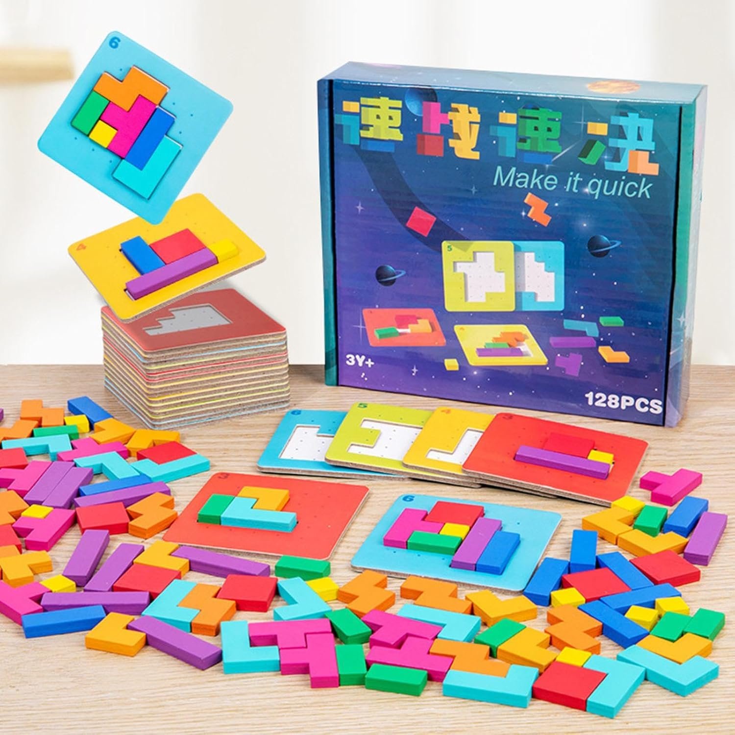 Wooden Blocks Puzzle Puzzle Learning for Boys Girls Kids 3 4 5 6 7 Years Old|Toys & Hobbies | Puzzles | Contemporary Puzzles |110 Building Blocks - Image 6