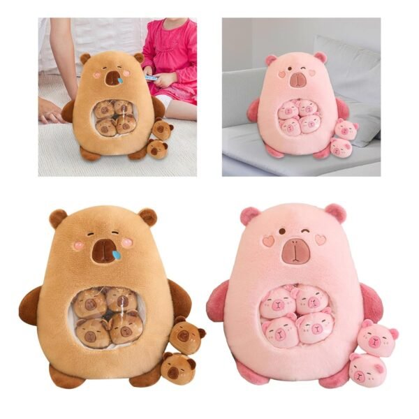 Toy Capybara Plush Toy Cartoon Soft Capybara Stuffed Toy for Kids Birthday Gifts Brown - Image 6