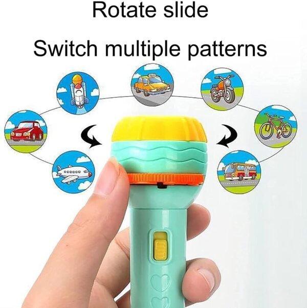 Graphene Mini Projector Torch Toy with 3 Slides, 24 Patterns - Safe, ABS Material, Easy, Creative Learning & Bedtime Stories, Transform to Night Light for Ultimate Comfort - Image 6