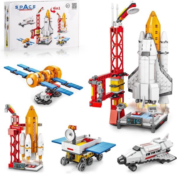 Amitasha 3in1 Space Satellite Exploration Building Blocks Rocket Launcher Construction Toy Set Brick Kit for Kids Birthday Gift Boys & Girls, Set Of 1 - Image 4