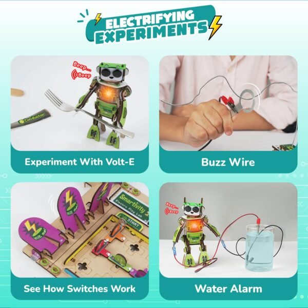 Smartivity Electricity Kit for Kids 8-14 Years Old I 8+ Circuit Experiments & DIY Electric Robot with Light and Sound | Science Project Kit I Birthday Gift Boys & Girls 8-9-10-11-12-13-14 Years - Image 4
