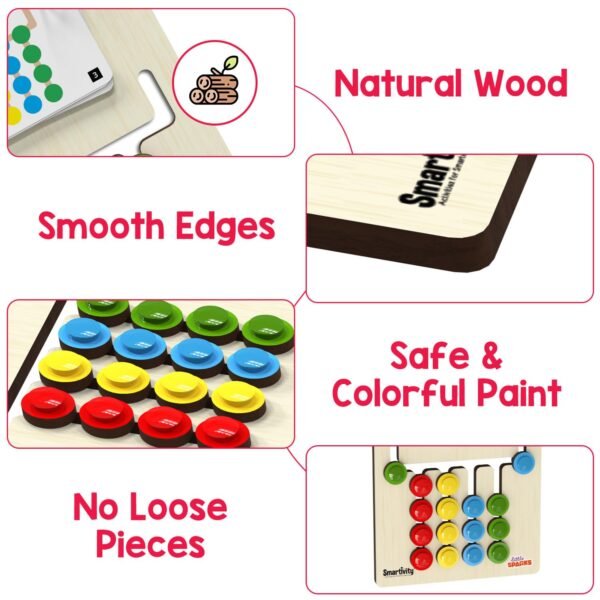 Smartivity Kids Montessori Slide Puzzle Game IColor & Pattern Matching Learning Toys for Kids 4-8 Years I Birthday Gift for Unisex I Preschool Educational Activity Toy for 4,5,6,7,8 I Travel Friendly - Image 5