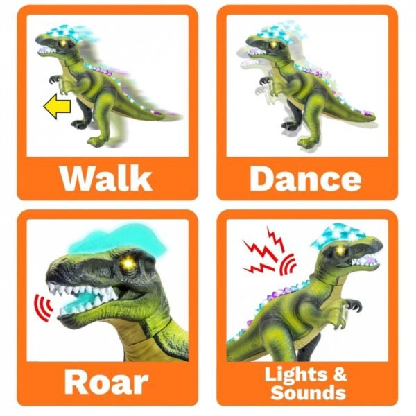 SPIRITUAL HOUSE Dinosaur Toys for Kids 6-7 8-12, 2.4G Remote Control Dilophosaurus Action Figure Boys Girls 4-7 Years RC Walking with Lights and Sounds One-Key Demo Dino Toy - Image 6