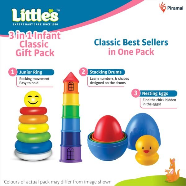 Little\'s 3 in 1 Infant Classic Gift Pack I Activity & Learning Toys for Babies I Multicolour I Infant & Preschool Toys I Develops fine Motor Skills & Reasoning Skills | 5 Months and Above - Image 3
