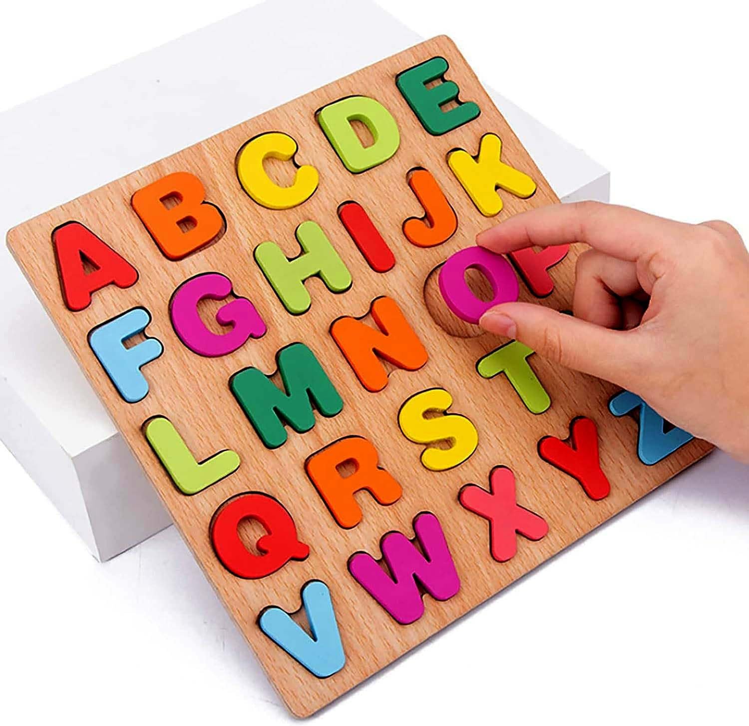 Desi Bazaar & co Wooden Puzzle Set - Shapes & Numbers Educational Toy | Learning Board for Toddlers & Preschoolers | Safe Non-Toxic Wood | Durable Perfect for Kids Aged 3-5 Years - Image 3