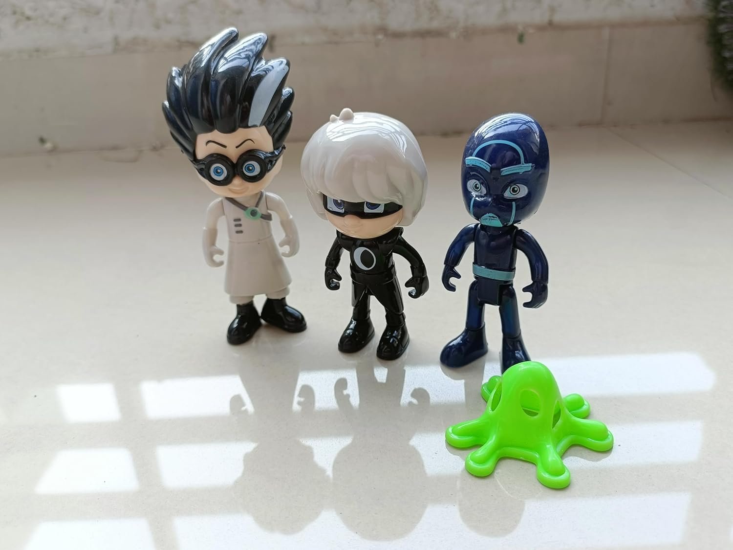 Cartoon Superhero PJ Masks Toy Set with 3 Hero Figures with Accessories and 3 Villains, Action Play Set for Children Ages 3+ - Image 2