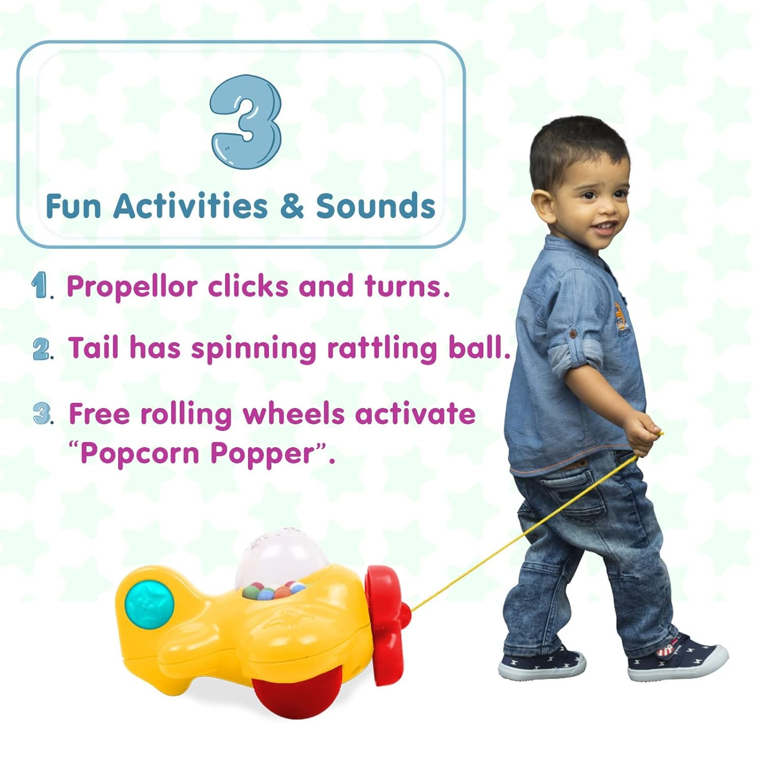 Funskool Giggles - 2 in 1 Toddler Multicolour Giftset,Shape Sorting Cube and Aeroplane Pull Along Toy, Develops Motor Skills,18 Months and Above, Infant & Pre-School Toys - Image 5