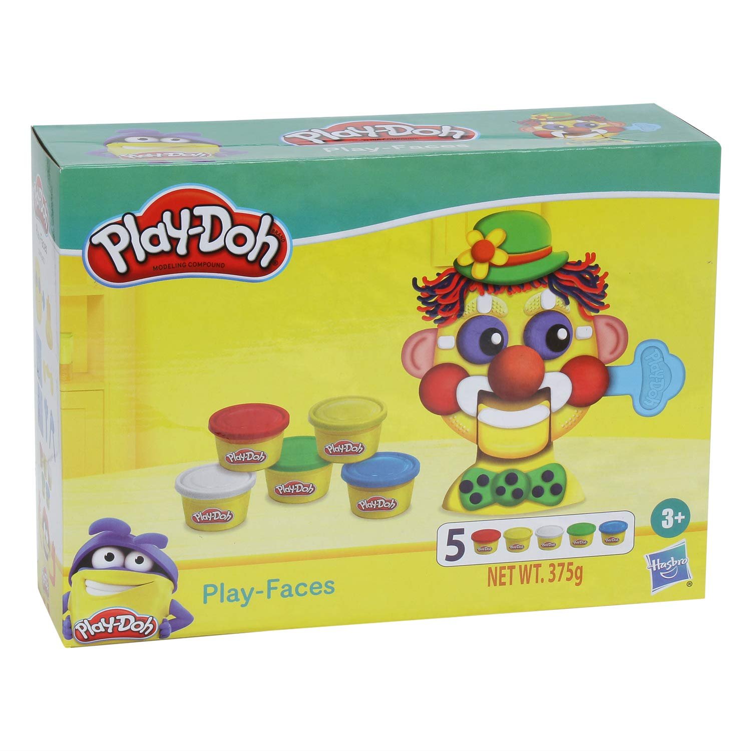 Play-Doh Building Block Play Faces Activity Toy for Kids 3 Years and Up with 5 Non-Toxic Colors,Multicolor - Image 3