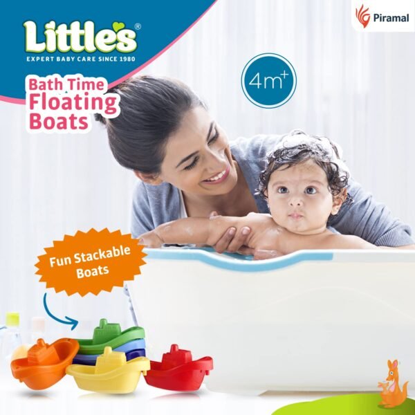 Little’s Bath Time Floating Boats | Bath Toys for Kids | Educational & Developmental Baby Toys | 6 Pieces | Multi-Color Toddler Activity Toys | Baby Toys - Image 2