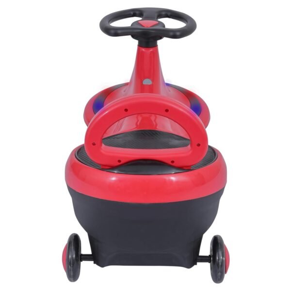 KURB Twister Swing Car for Kids 1-5 Years| Magic Car with Light & Music | Twister Car with Back Support | Swing Car with PU Wheels | Comfortable & Durable Seat (Red) - Image 6