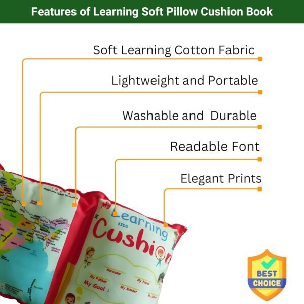 Learning Cushion Pillow Book for Kids & Hand-Painted Wooden Nesting Dolls (Russian Doll) Combo – Educational Gift Set for Toddlers 1-3 Years | Bilingual, Safe & Eco-Friendly Toys. - Image 5