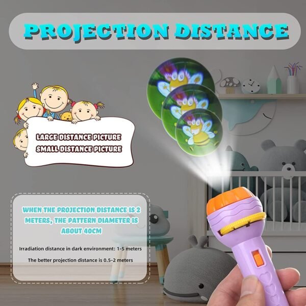 Storio 3 Slide Projector Flashlight Torch with 24 Patterns, Including ABCD Alphabets, Animals, Fruits Slides - Enhances Learning and Play, Perfect Night Light Gift for 7-Year-Old Boys and Girls - Image 3
