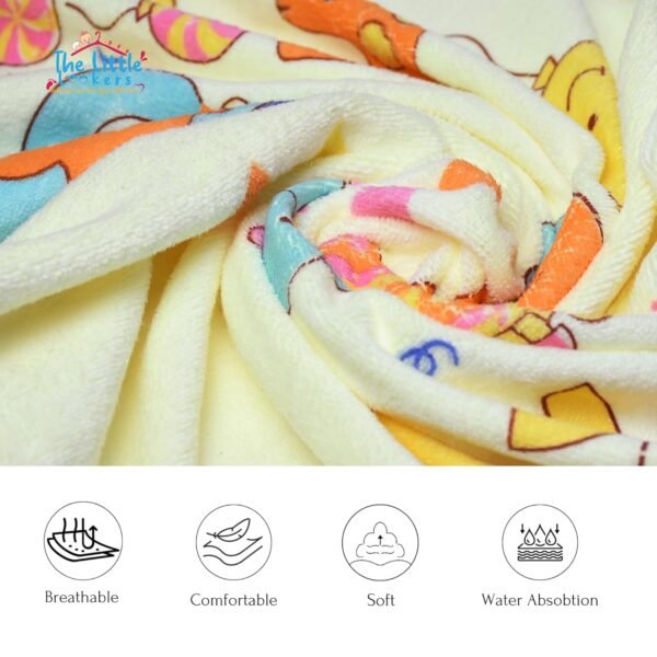 THE LITTLE LOOKERS® Towel for Newborn/Baby/Kids| Super Soft Baby Bath Towel Set for Infants/Bathing Accessories | (0-2 Years) (Pink & Lemon, Pack of 2 (48 x 84cm)) - Image 6