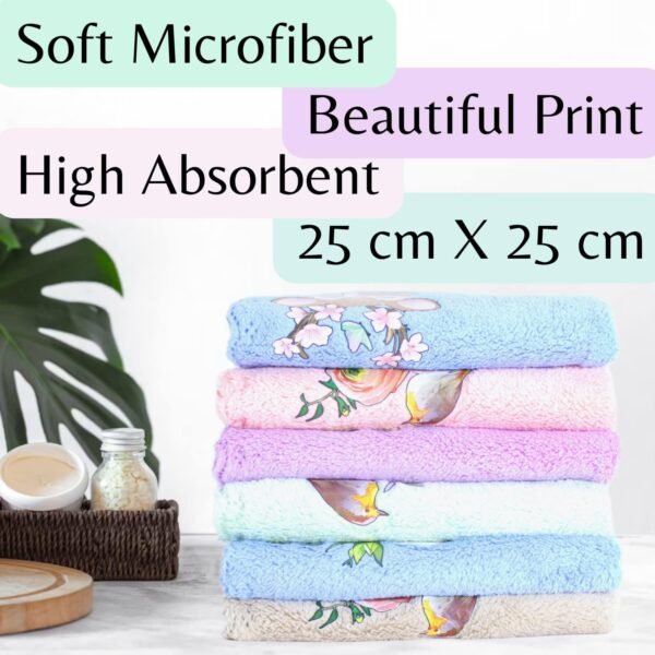 Face Towel/Handkerchief/Rumal Microfiber Small Size -Pack of 12 Pieces - Soft and Super Absorbent Face Towels for Women\'s, Kids and Newborn Babies - 25x25 CM - 1 Dozen - Image 6
