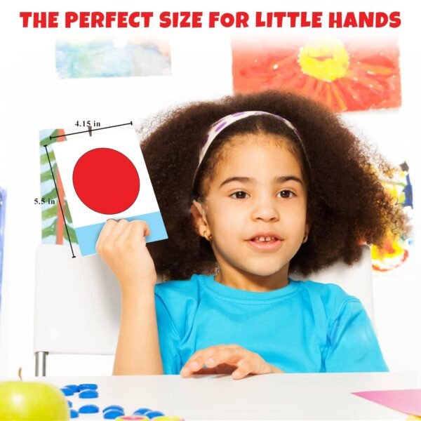 Big Flash Cards for Kids: Alphabets, Numbers, Shapes & Colours (Set of 3) | 96 Double-Sided Picture Cards | Early Learning and Development Toy for Preschoolers & Toddlers 2-6 Years - Image 5