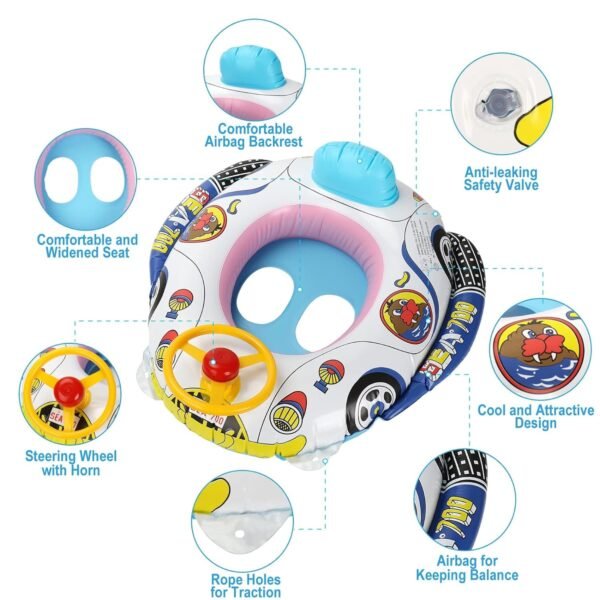 Swim Ring for Kids Inflatable Swimming Pool Tube for 1-5 Years Baby Girl Boys Inflatable Swimming Safety Tube (Swiming Tube) - Image 3