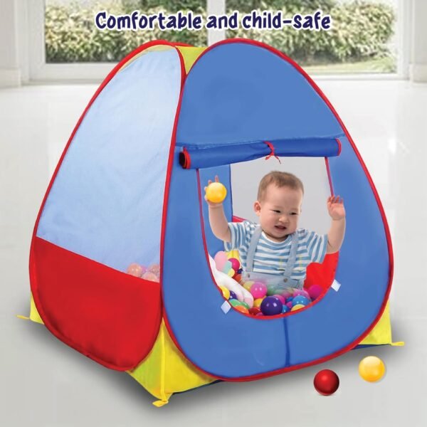 Triangle Shape Foldable Ball Pit,Pop Up Children Play Tent with 20 Balls|Portable Toys Safe for Kids |Foldable Play Tent Indoor Outdoor Toys|Ball Pool for 1-5 Years Kids,Multicolor - Image 4