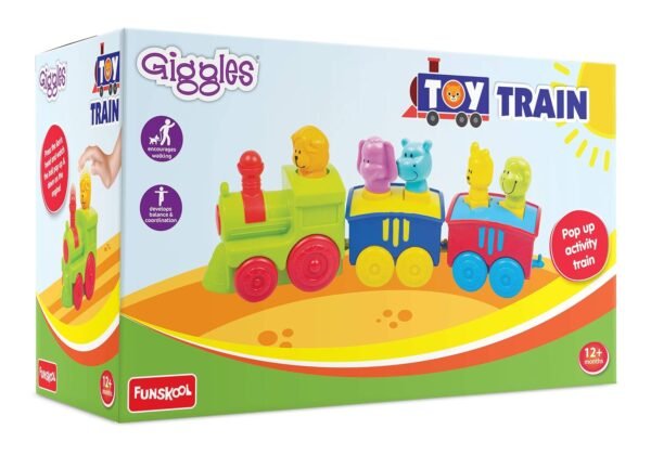 Giggles Kid Funskool - 2 In 1 Colourful Animal Pull Along Toy Train, Walking, Shape Sorting, Pretend Play Preschool Toys, Multicolour, 12 Months & Above - Image 6