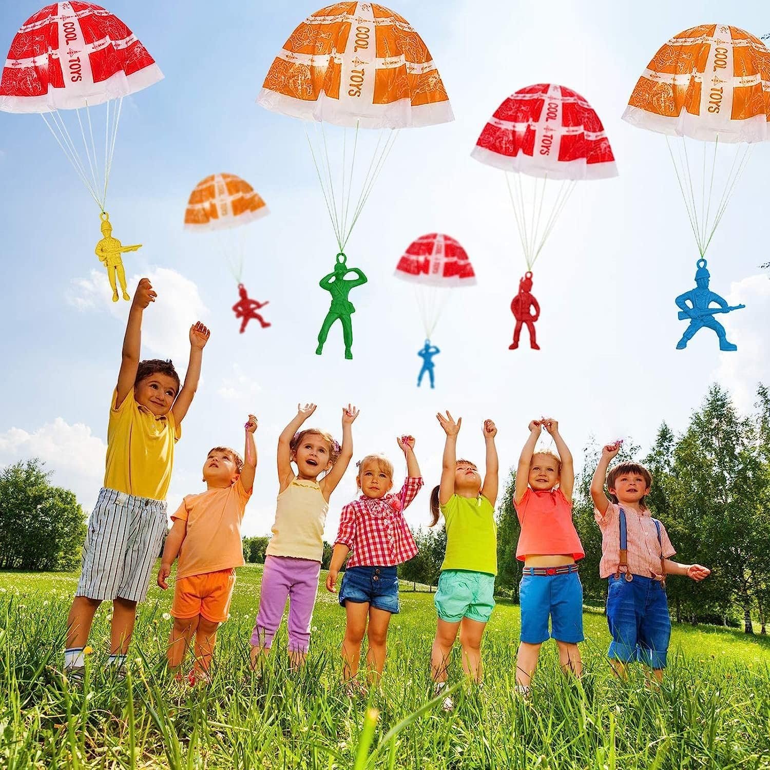 Gameshub Flying Parachute Toys Hand Throwing Watching Landing Toys For Kids Hand Throw Parachute Army Man Paratrooper Ramdon Color, Assorted - Image 5