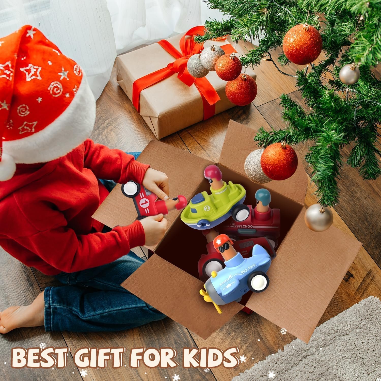 Friction Powered Vehicles Cars Toy Push and Go Back for Toddlers Baby Boys Girls 1-6 Years Old Gift, Boat - (B-01) - Image 2