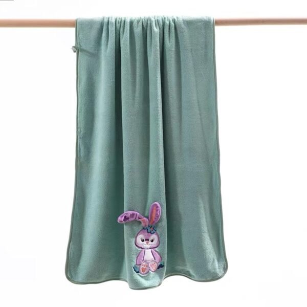 Microfiber Kids Bath Towels Quick Dry Super Absorbent Super Soft Bath Towel for Babies Toddler-Baby Towel for Boys and Girls (Purple/Green, Pack of 2),1000 TC - Image 3