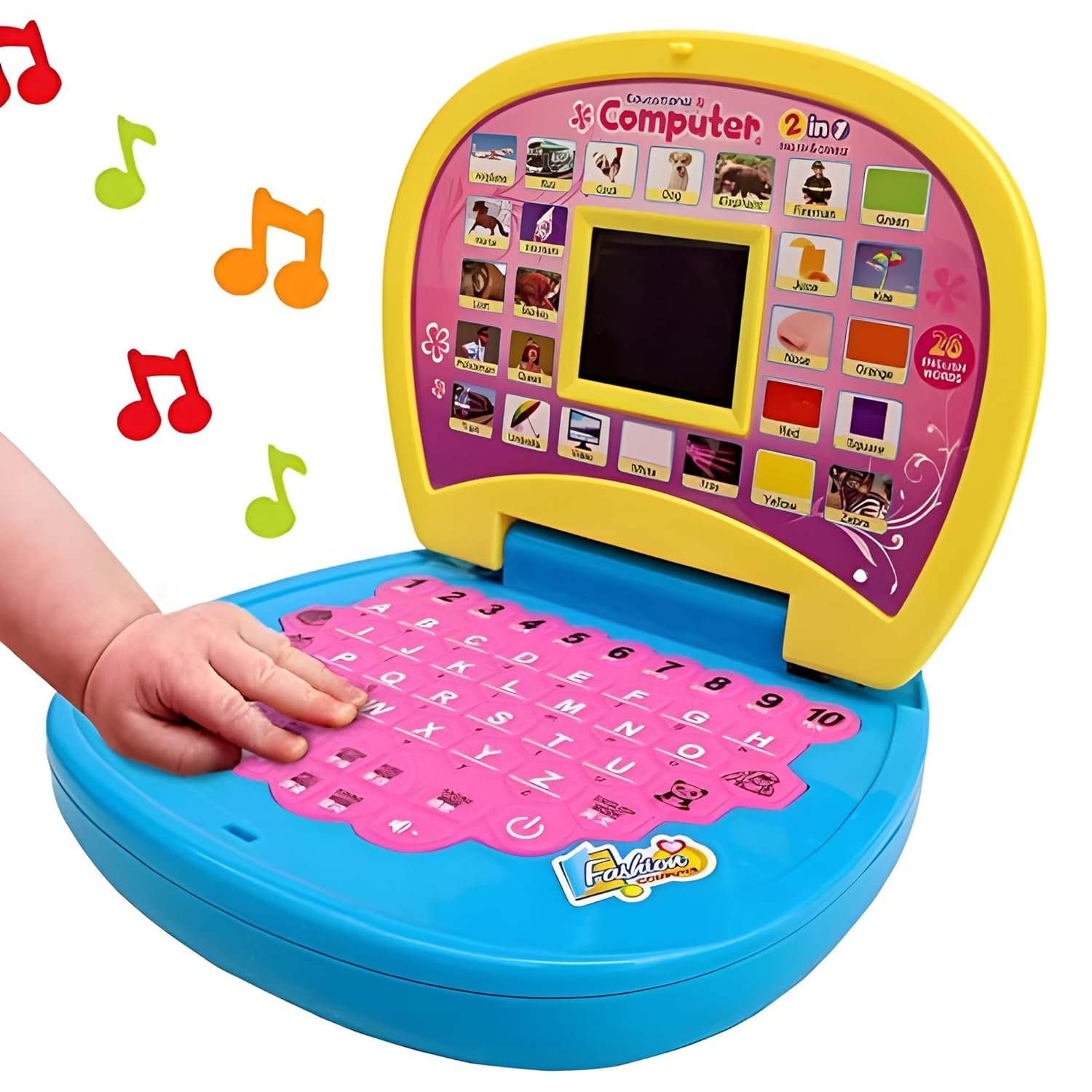 Fun express Kids Laptop Computer Toy Baby Laptops for Kids 1 2 3-6 Years Activity Electronics Number & Alphabet Charts for Kids Learning Educational Toy with Sound and Music (Laptop Blue Small) - Image 2