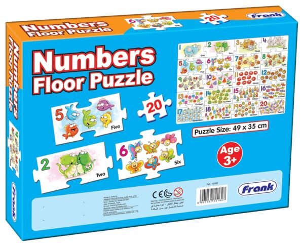 Frank Number Floor Jigsaw Puzzles for Kids for Age 3, 4, 5, 6, 7 | Fun & Creative Educational Toys | Brain Booster Kids Games for Focus & Memory | Gifts for Girls & Boys - 20 Pcs with Number & Images - Image 5