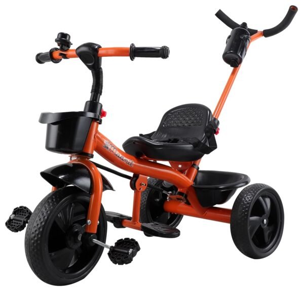 Tricycle with Parent Handle or Music or Front Back Basket with Canopy for Baby Boy/Girl Kids Trikes or Toddler 1-4 Years (Red) - Image 4