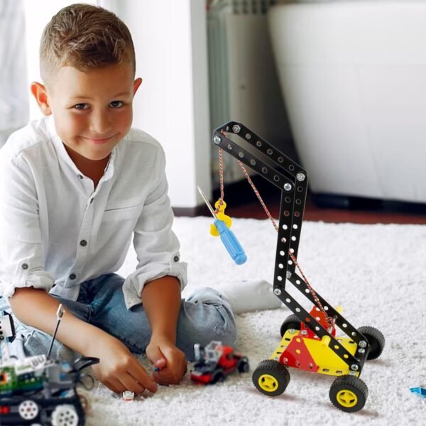 TOY FUN Toyfun Techno Basic, Age 8+ | Stem Mechanical And Educational DIY Toy Kit For Kids | Model Building Engineering Game For Kids | 12 Models | 95+ Metal And Plastic Puzzle Pieces | Multicolor - Image 2