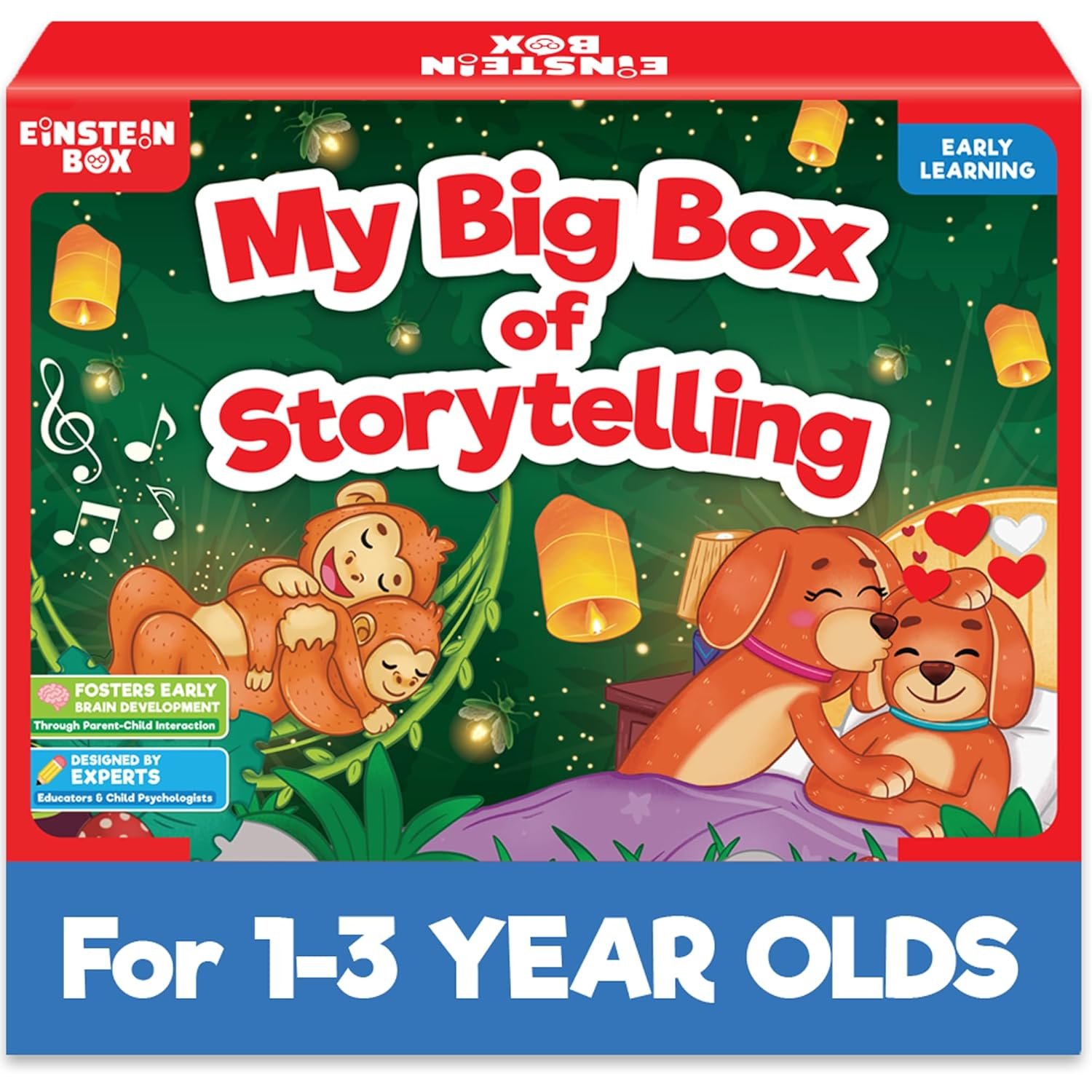 Einstein Box My Big Box of Storytelling for Boys & Girls 1,2,3,4,5 Years | Toys & Gifts for 1+ Year Olds | with Story Books & Pretend Play Masks |,colourful theme