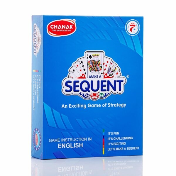 Chanak Make A Sequent Board Game, Strategy & Logic Challenging Game with Foldable Board, Plastic Chips & Cards, for Kids Above 7 Years (BIS Approved).