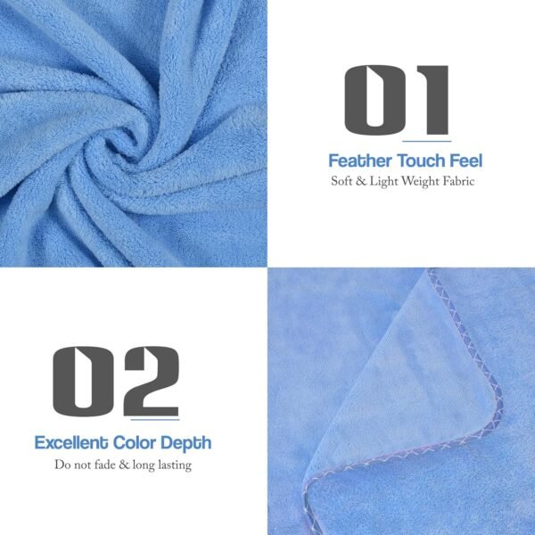 UrbanLeaf Premium Microfiber Kids Bath Towels Quick Drying Towels for Unisex Kids Cartoon Print Baby Towel for Boys and Girls (Pack of 1, Blue) - Image 5