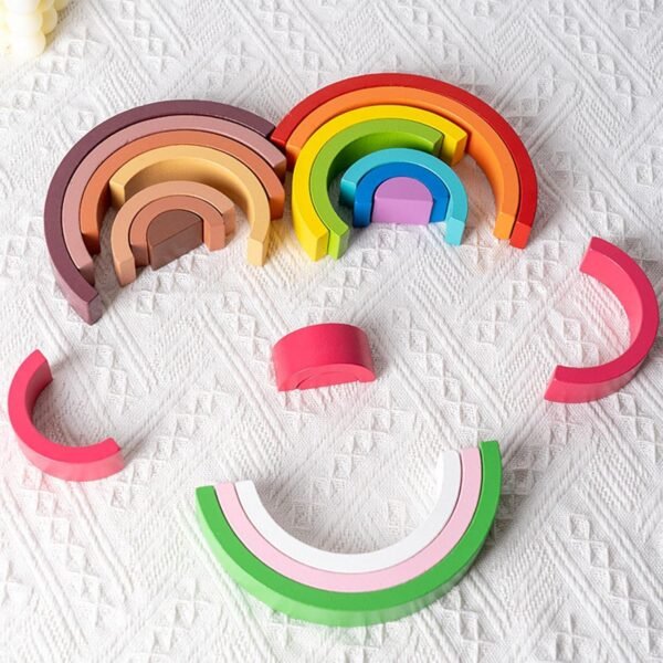 bnf® 7X Rainbow Stacking Toy for Boys Girls Kids Shape Matching Learning Green Baby | Toys for Baby | Developmental Baby Toys - Image 5