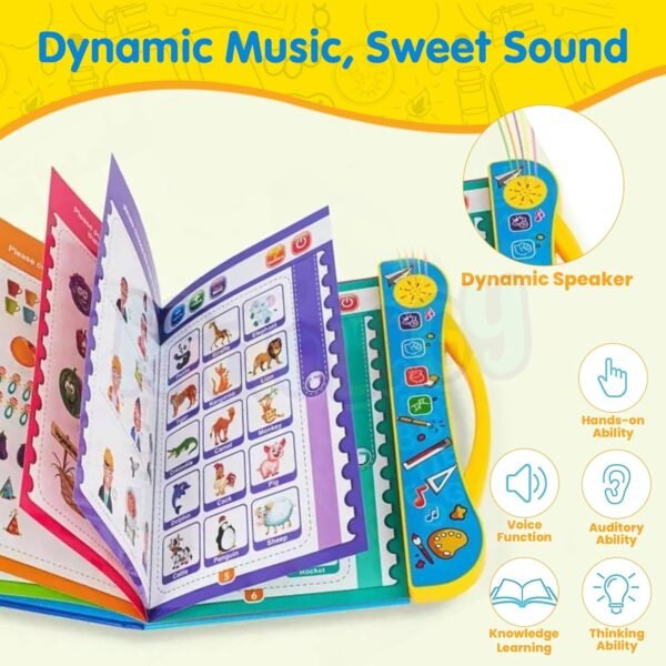 Kidology Electronic Educational Musical Phonetic Learning Interactive Children\'s ABC Letters, Words, Numbers, Shapes, Sound Colorful Talking Book for 0-3 Year Kids - Image 5